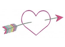 Stickdatei - Herz Pfeil Doodle